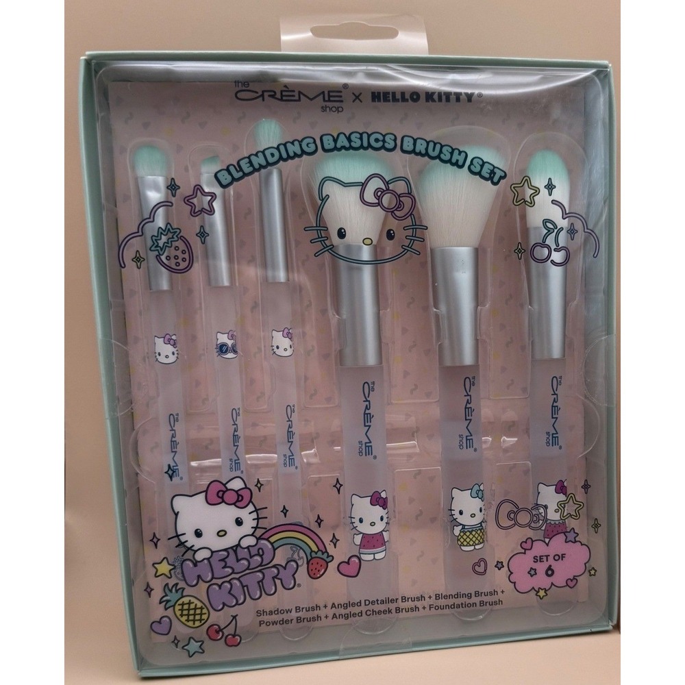 The Creme Shop x Hello Kitty Blending Basics‎ Makeup Brush Set 6 Piece New